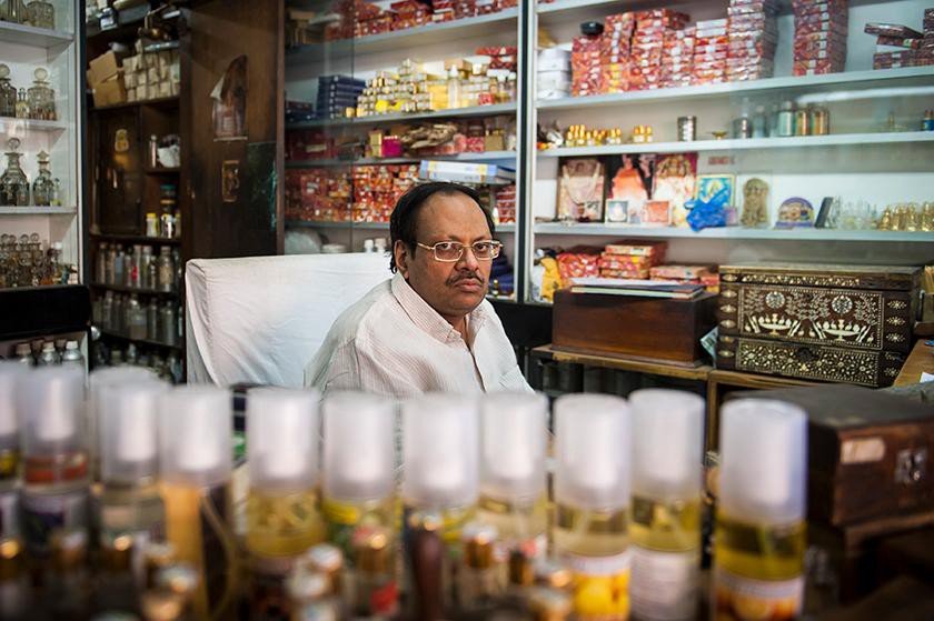 Owner of perfume shop in India