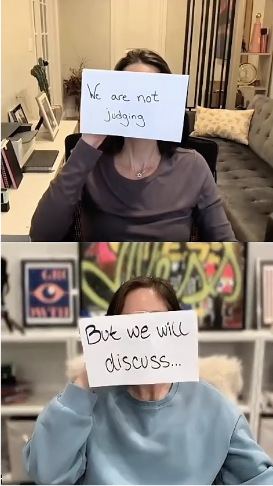 We're not judging, but we will discuss