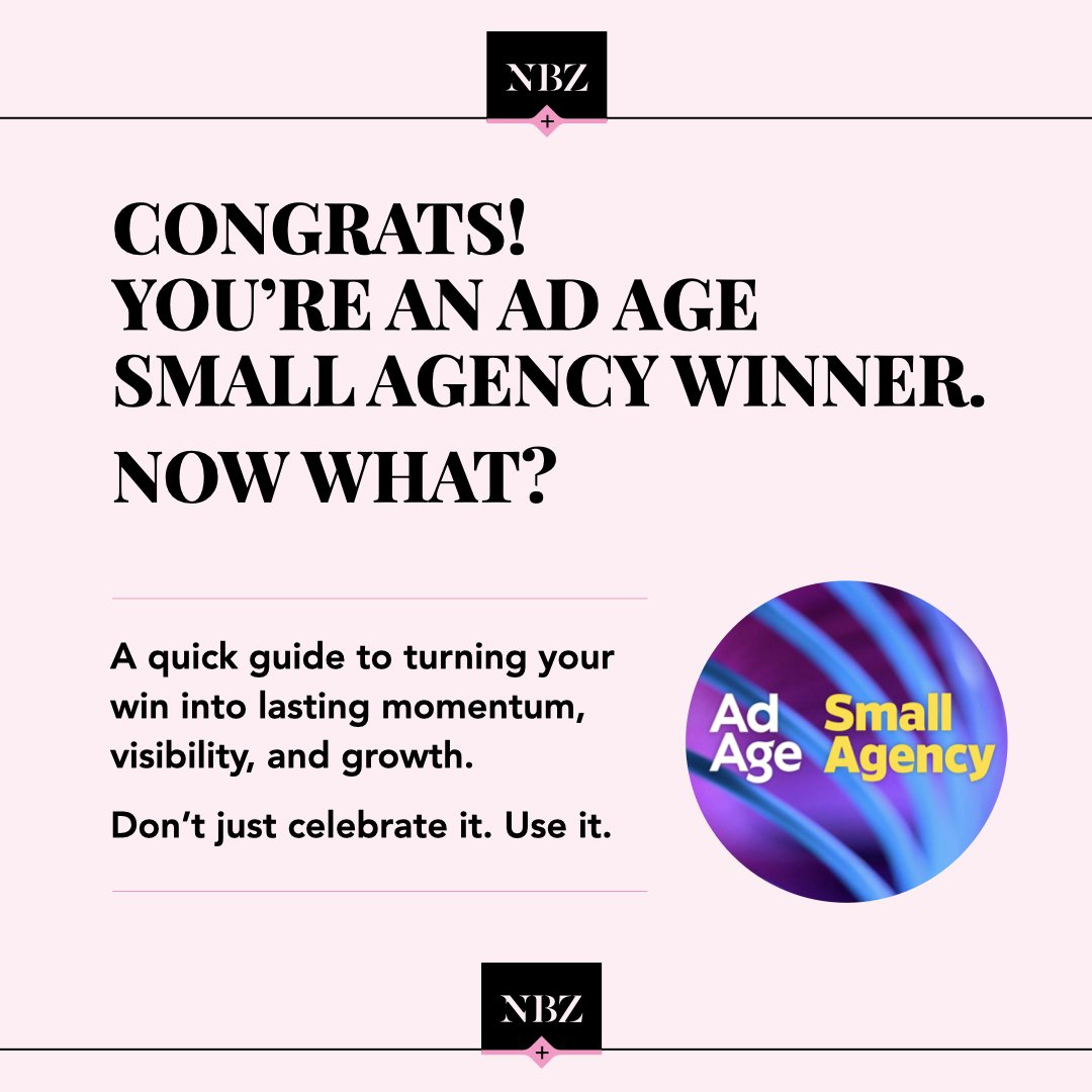 A belated congrats to all the Ad Age Small Agency winners.&nbsp;🎉