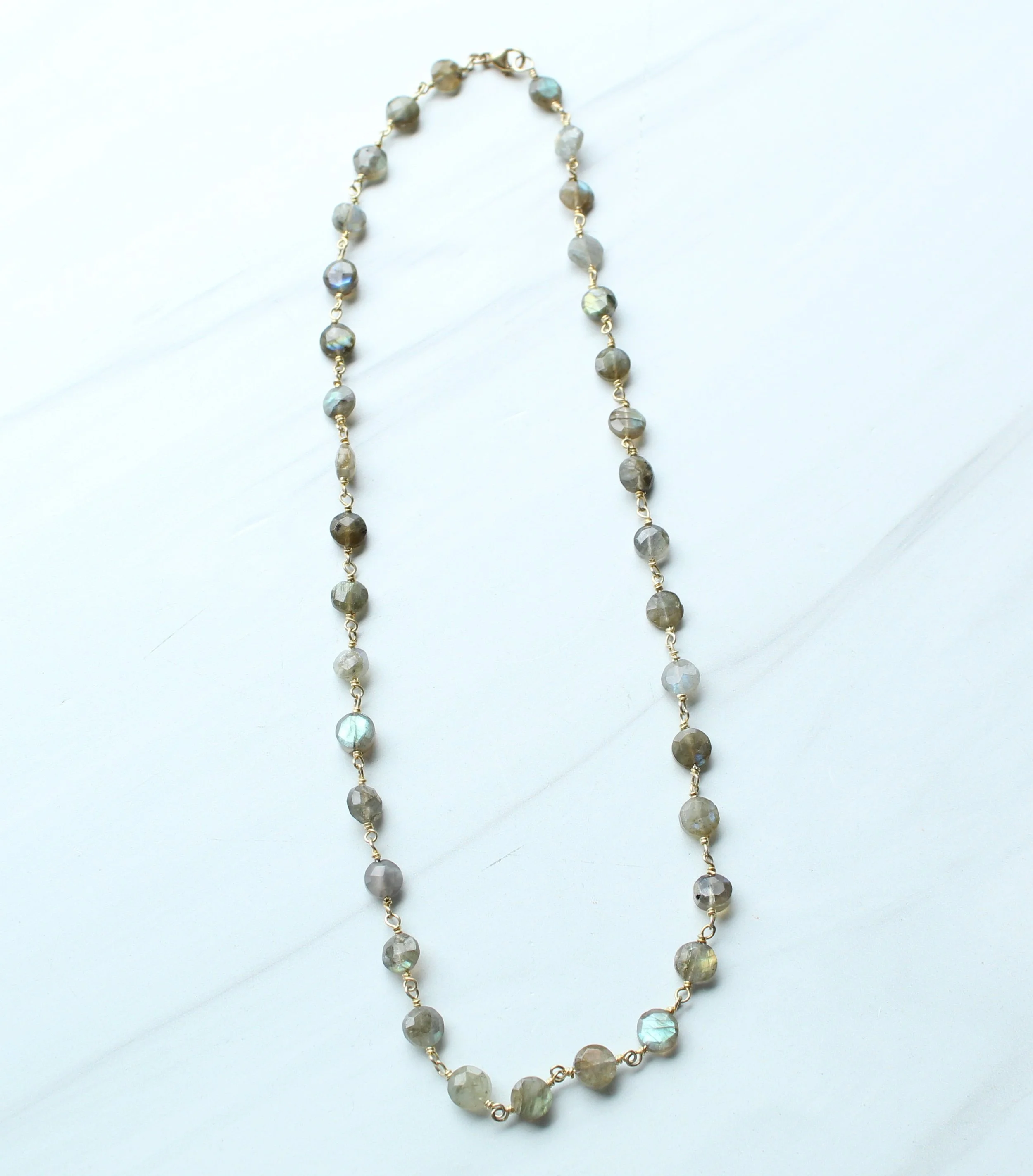 Labradorite wire wrapped necklace
