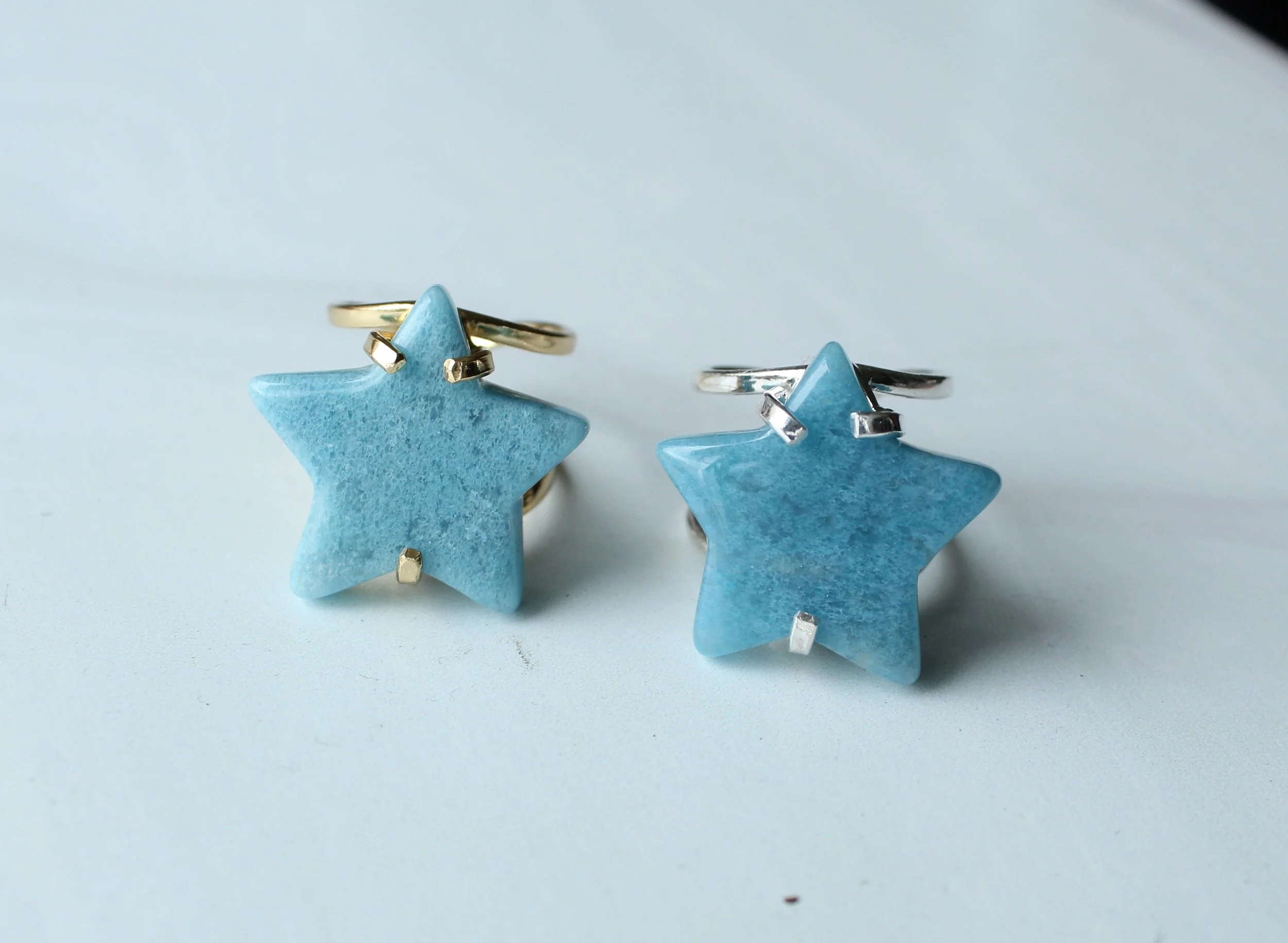 Trolleite star adjustable gold or silver ring