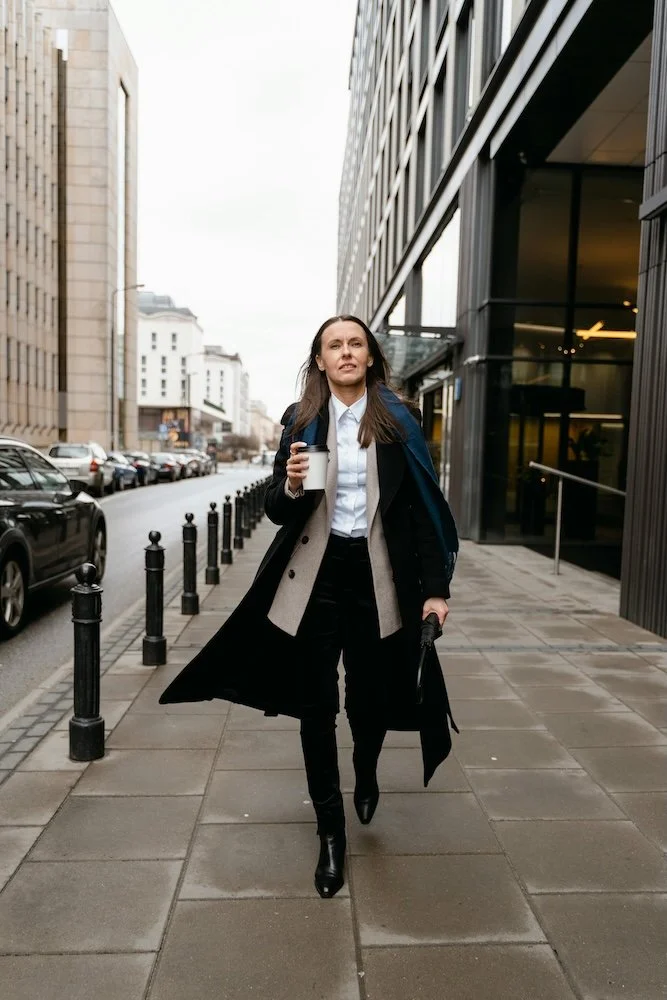 woman rushing work perimenopause
