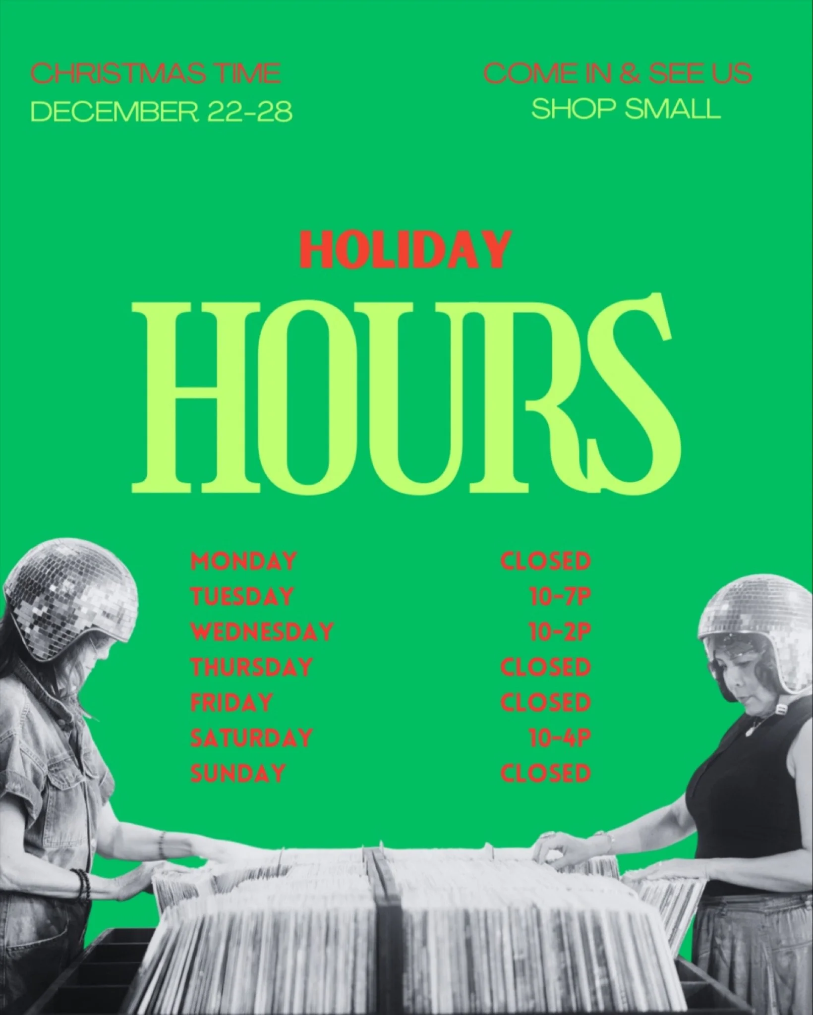 Holiday Hours:

See you Tuesday 10am