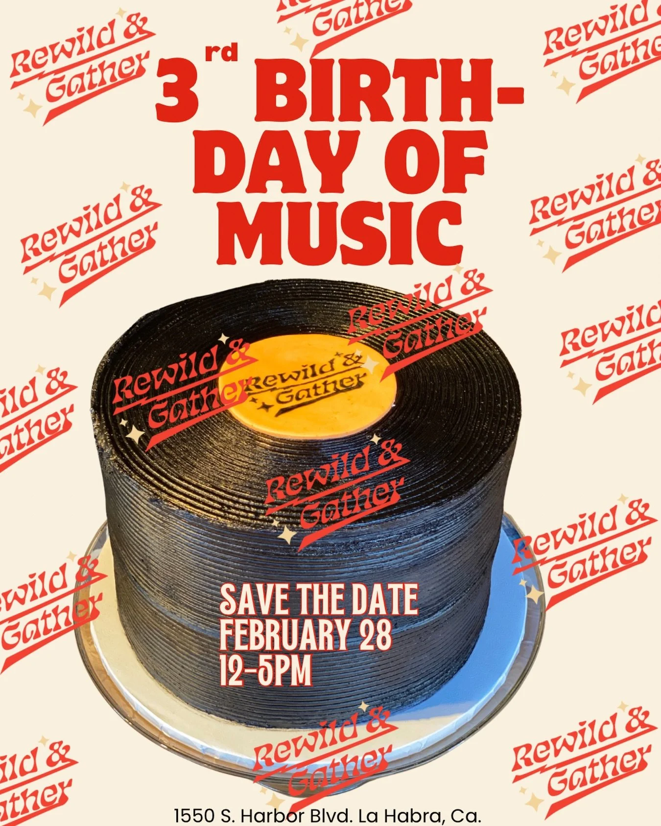 Rewild &amp; Gather&rsquo;s 3rd year ✨
Birth-Day of Music! 

Save the date: 
February 28, 2026
12-5pm

Three years ago, we planted a dream&mdash;and look at what&rsquo;s grown 🌱

Join us as we celebrate our 3rd year alongside some amazing local musi