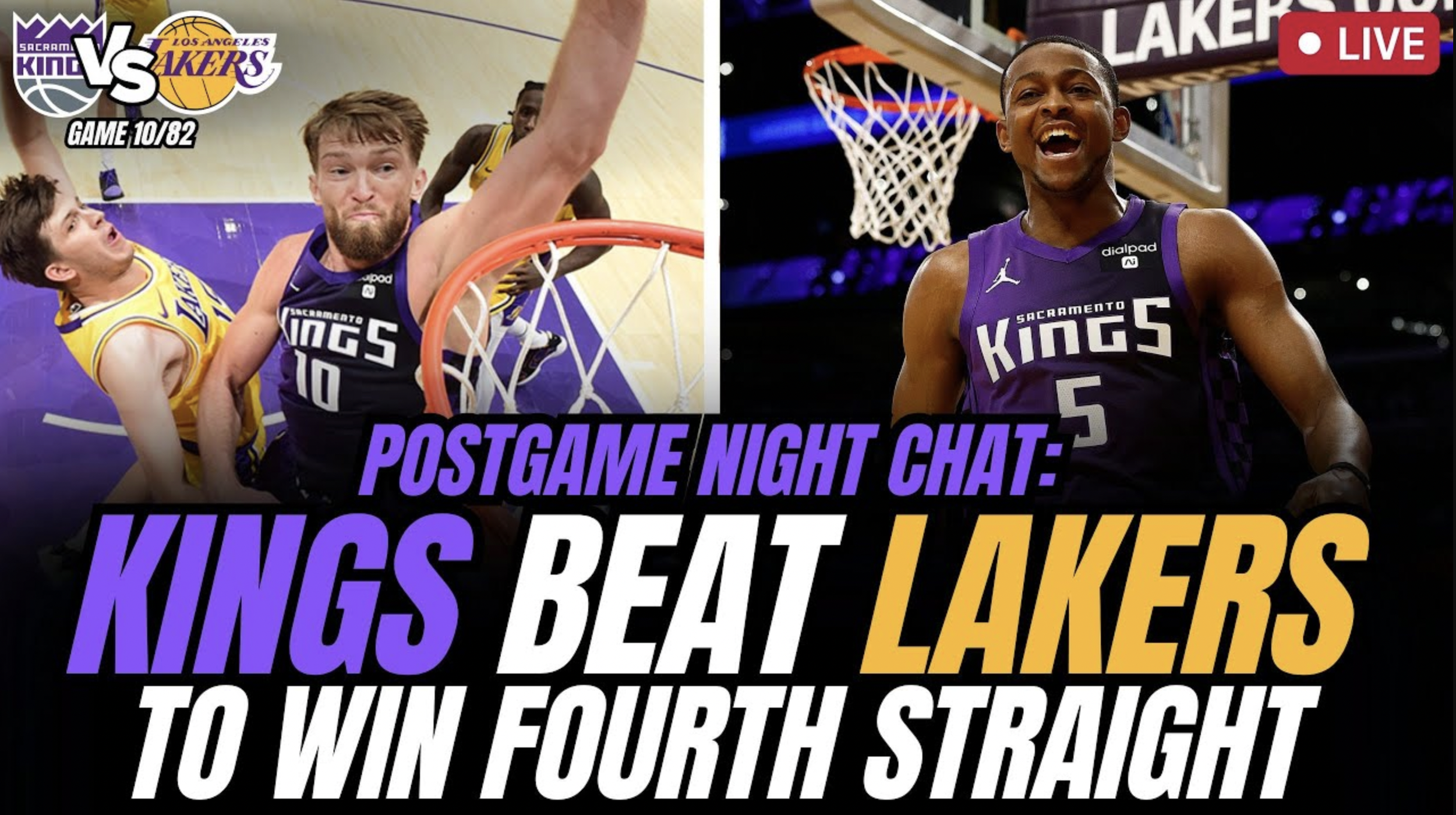 Sacramento Kings BEAT Lakers for 4th straight behind De'Aaron and Sabonis
