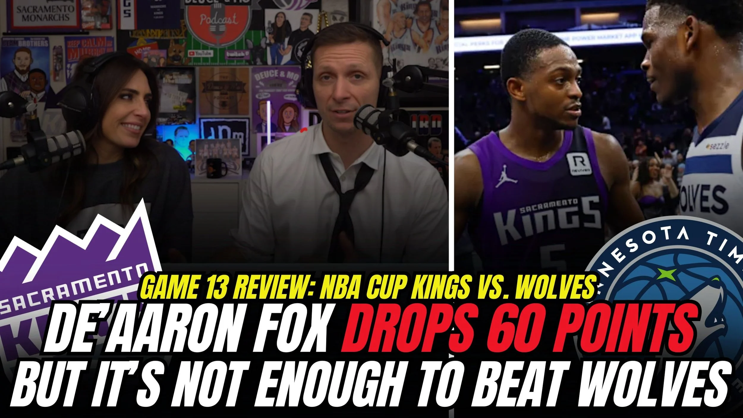 DE'AARON FOX GOES FOR 60 POINTS in OT NBA Cup loss to Minnesota