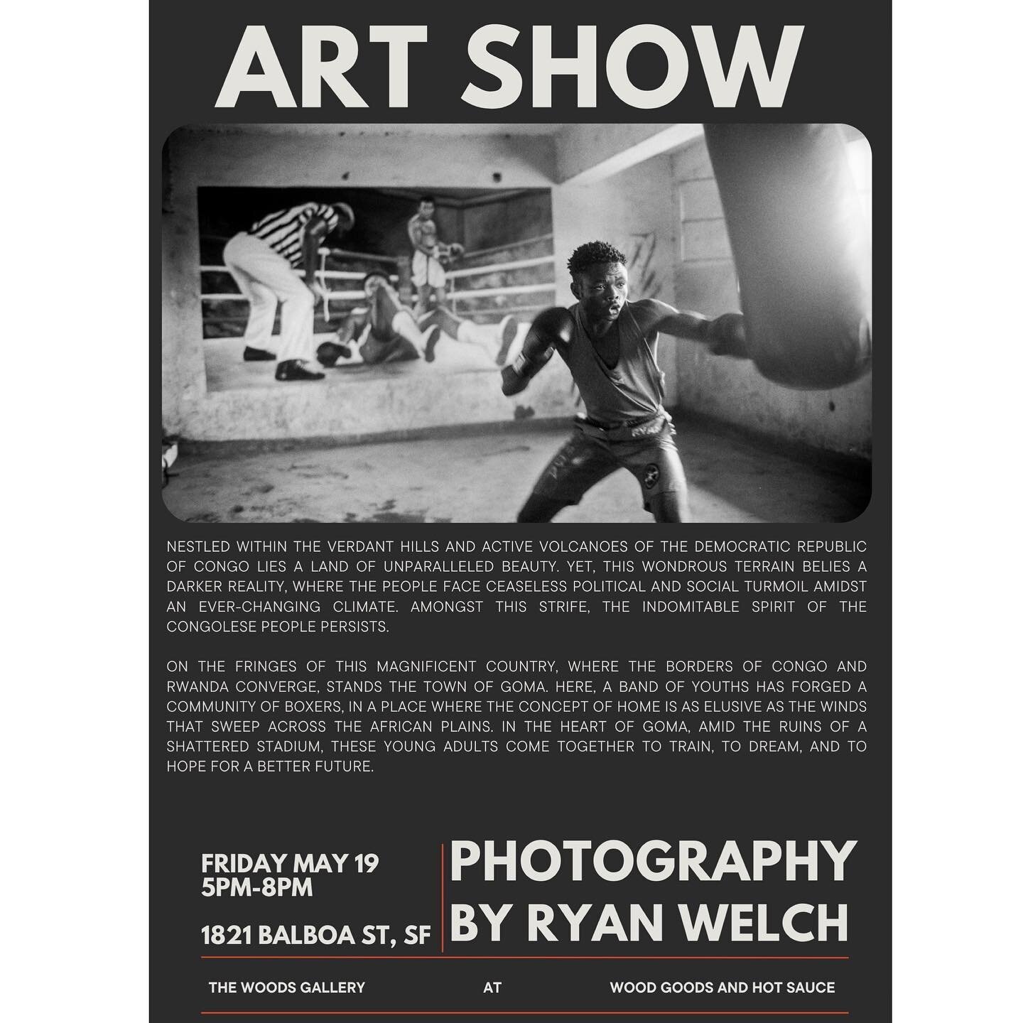 RYAN WELCH PHOTOGRAPHY
Join us this Friday, May 19
1821 Balboa St, SF 
5pm-8pm 
- - - - - - - - - - - - - - - - - - - - - - - - - - - 
Come learn about the empowering story of a community in Goma through the stunning photography of Ryan Welch. Throug