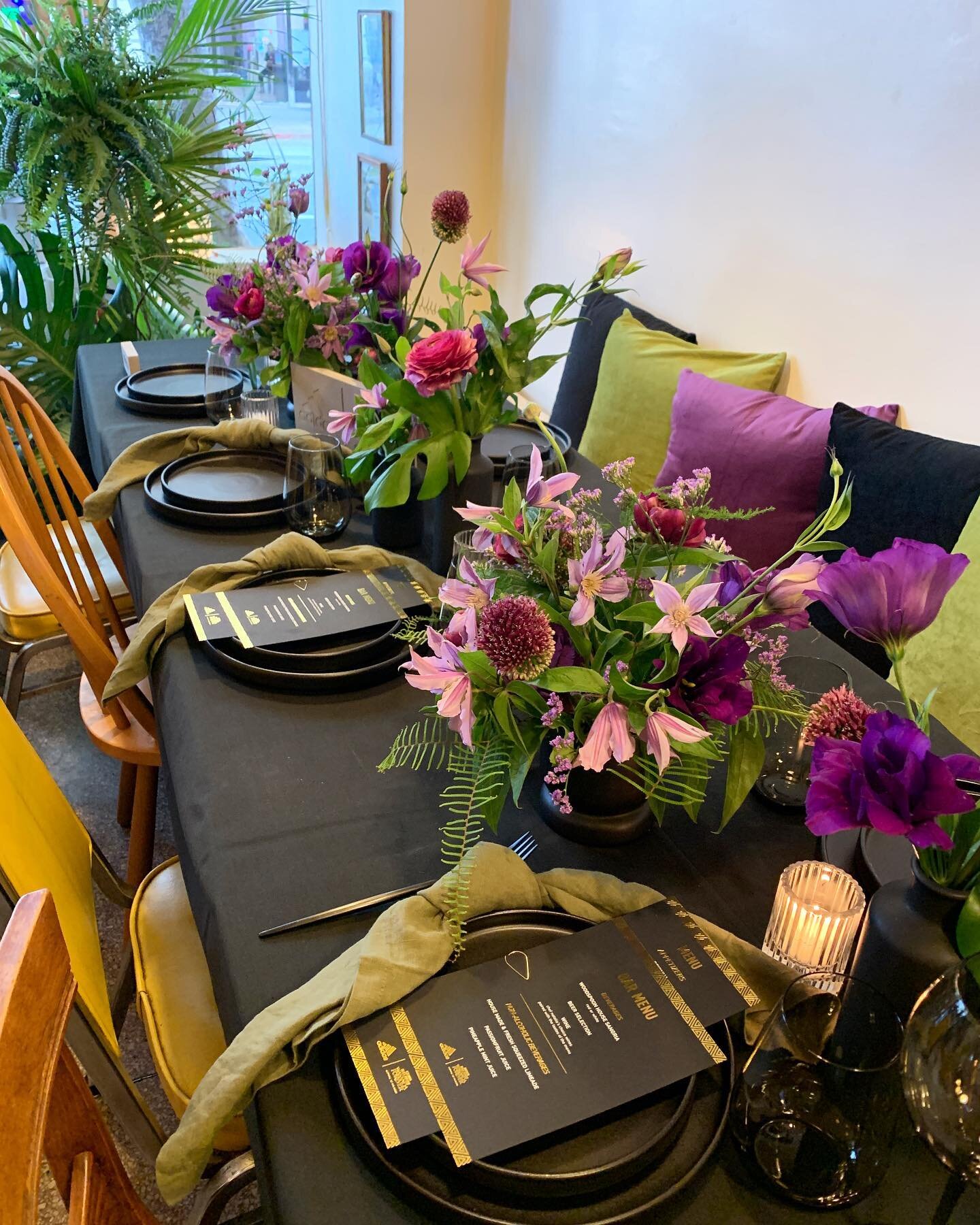 From this past week with @adidas @blackpanther &bull; an intimate pre-premiere dinner table scape set for 30 at @woodspoon produced by @wearecrownandconquer 🖤
