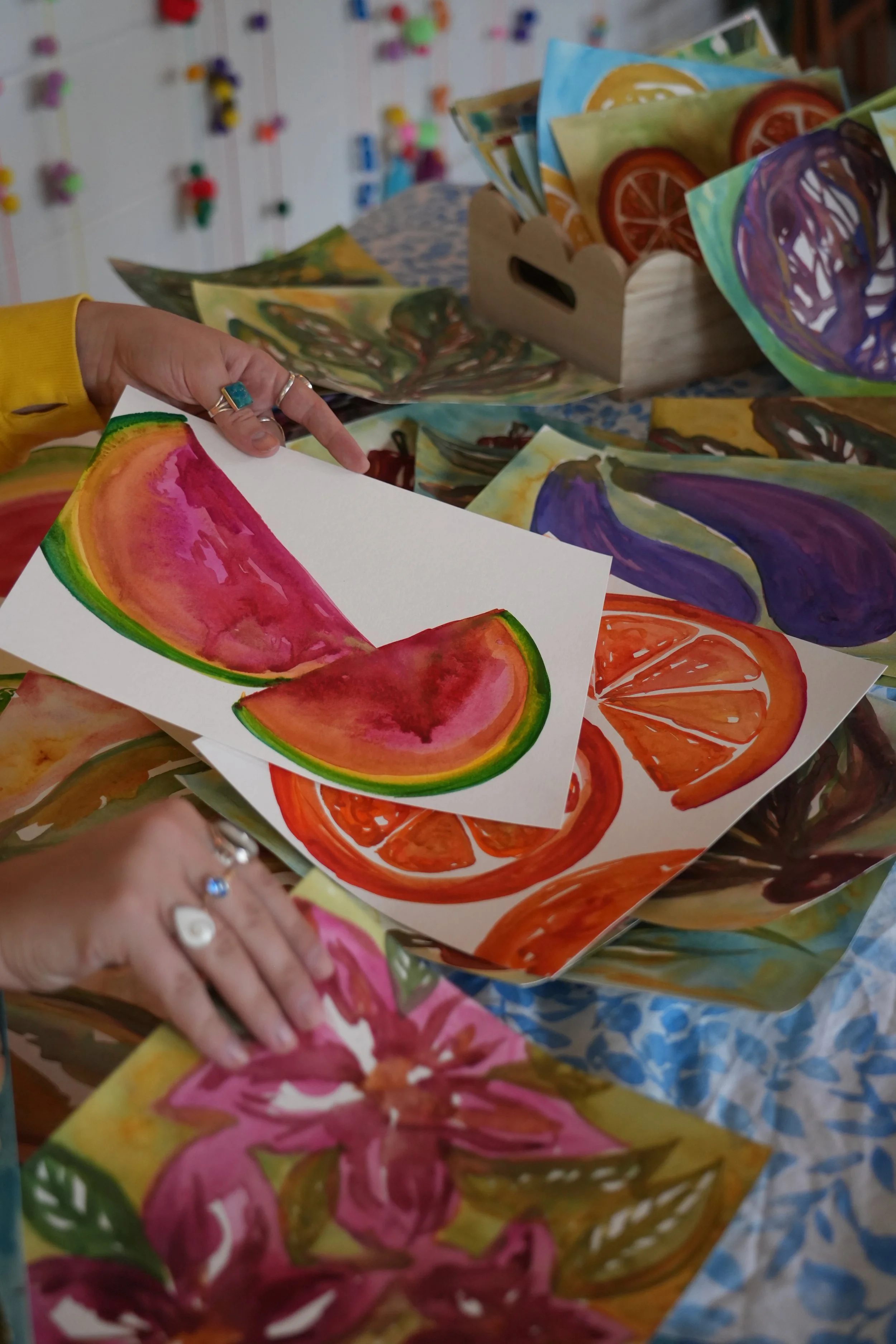 Fruit/Veggie Watercolor Painting 9' by 12'