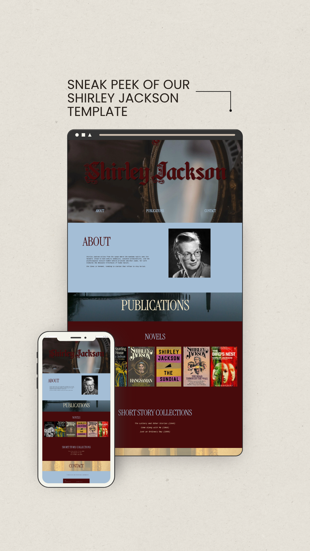 Shirley Jackson Squarespace Author Template
