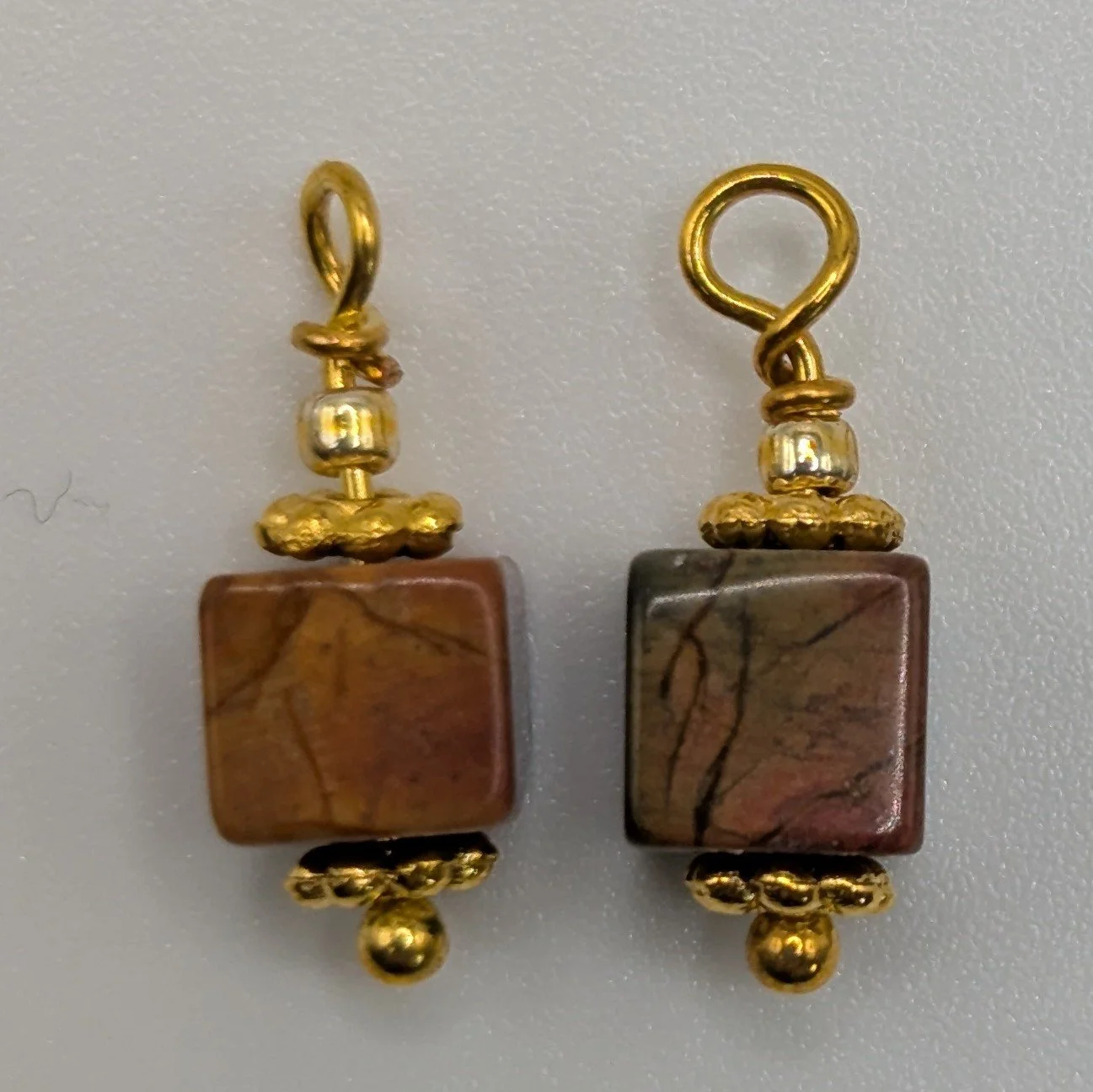 Red Creek Jasper Cube Dangles- Embrace your Season Collection