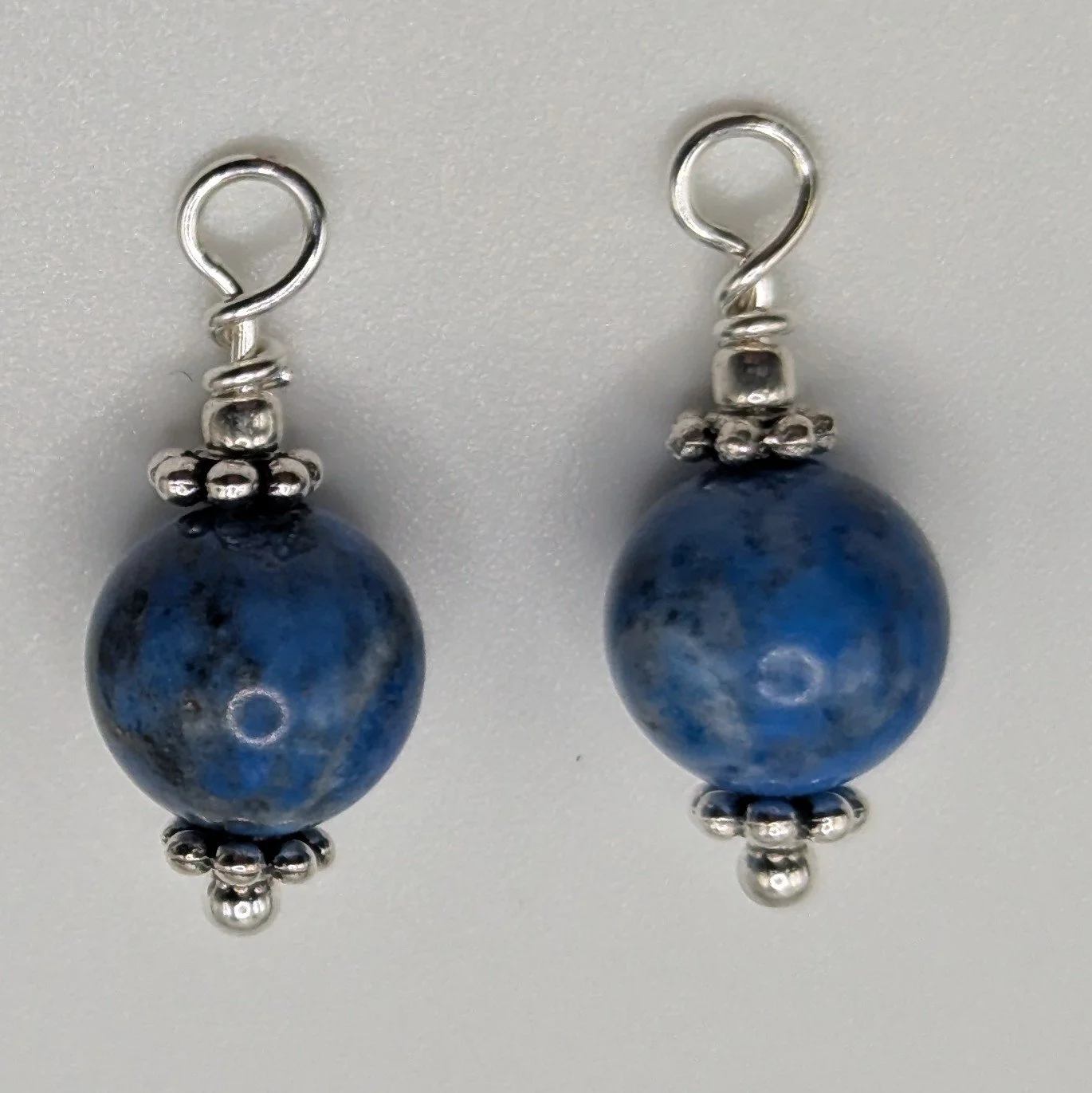 Denim Lapis Lazuli Round Dangles- Embrace Your Season Collection