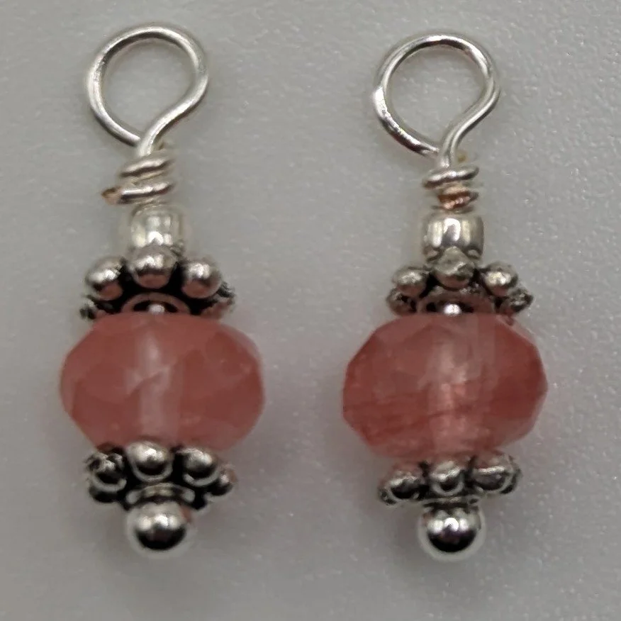 Cherry Quartz Dangles, dainty- Embrace Your Season Collection