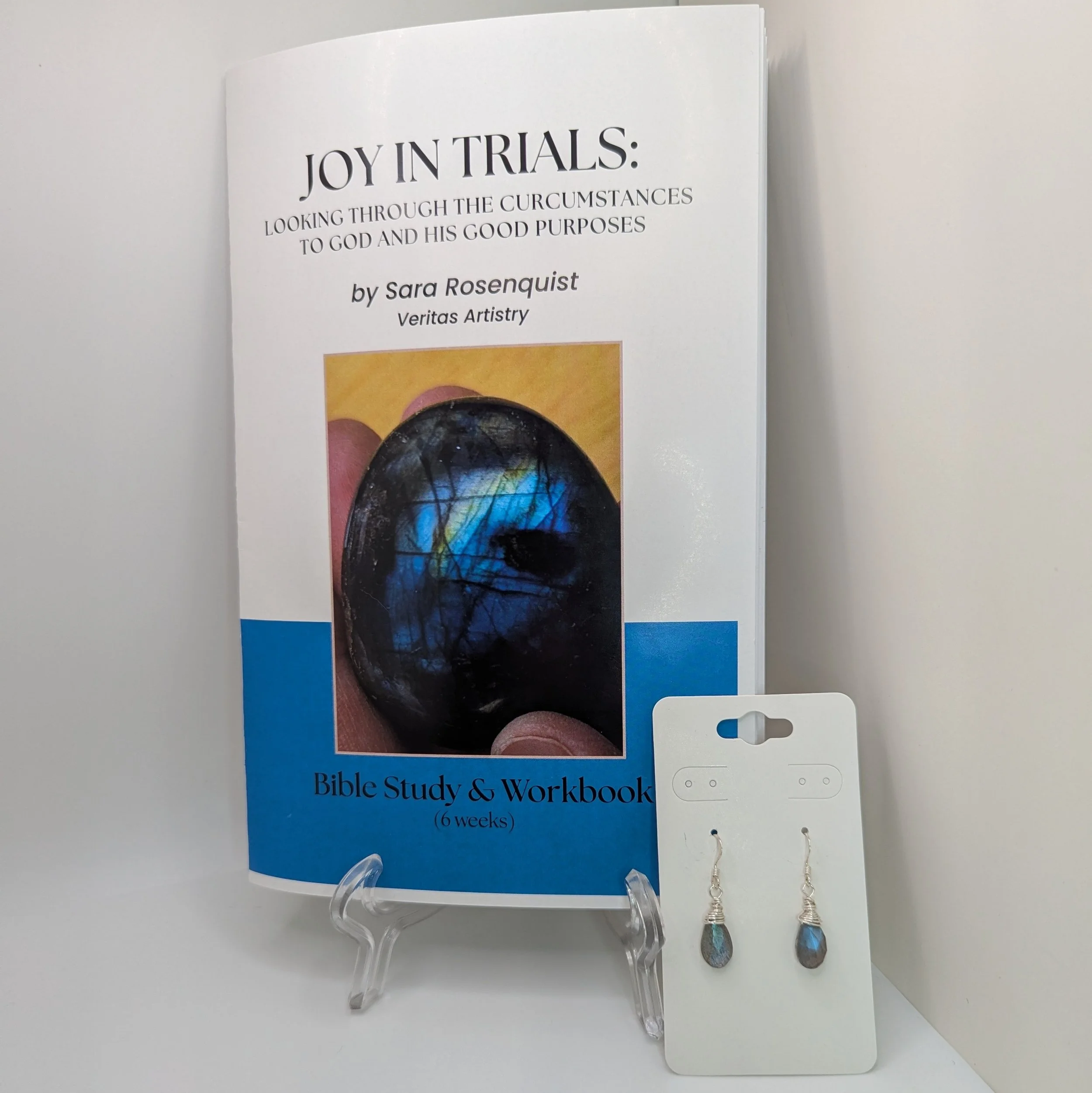 Joy in Trials Faceted Pear Earrings and Bible Study Bundle