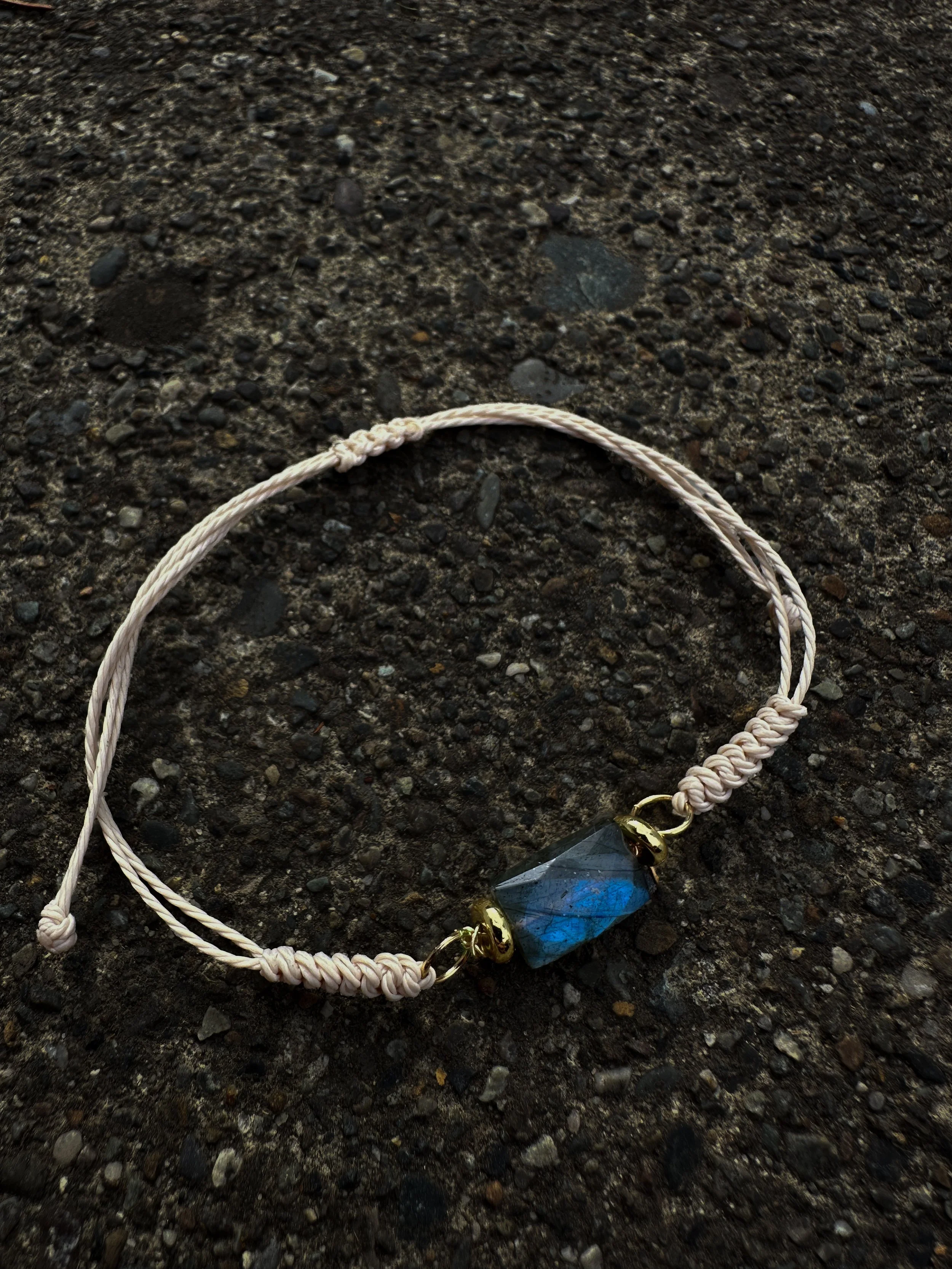 Joy in Trials Bracelet- Adjustable Cord with Rectangle Stone