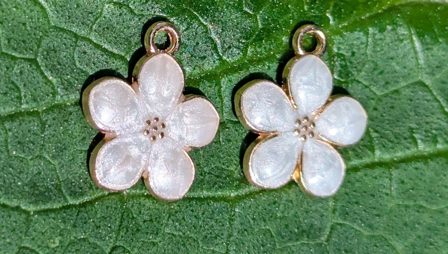 White Cherry Blossom Charm Set