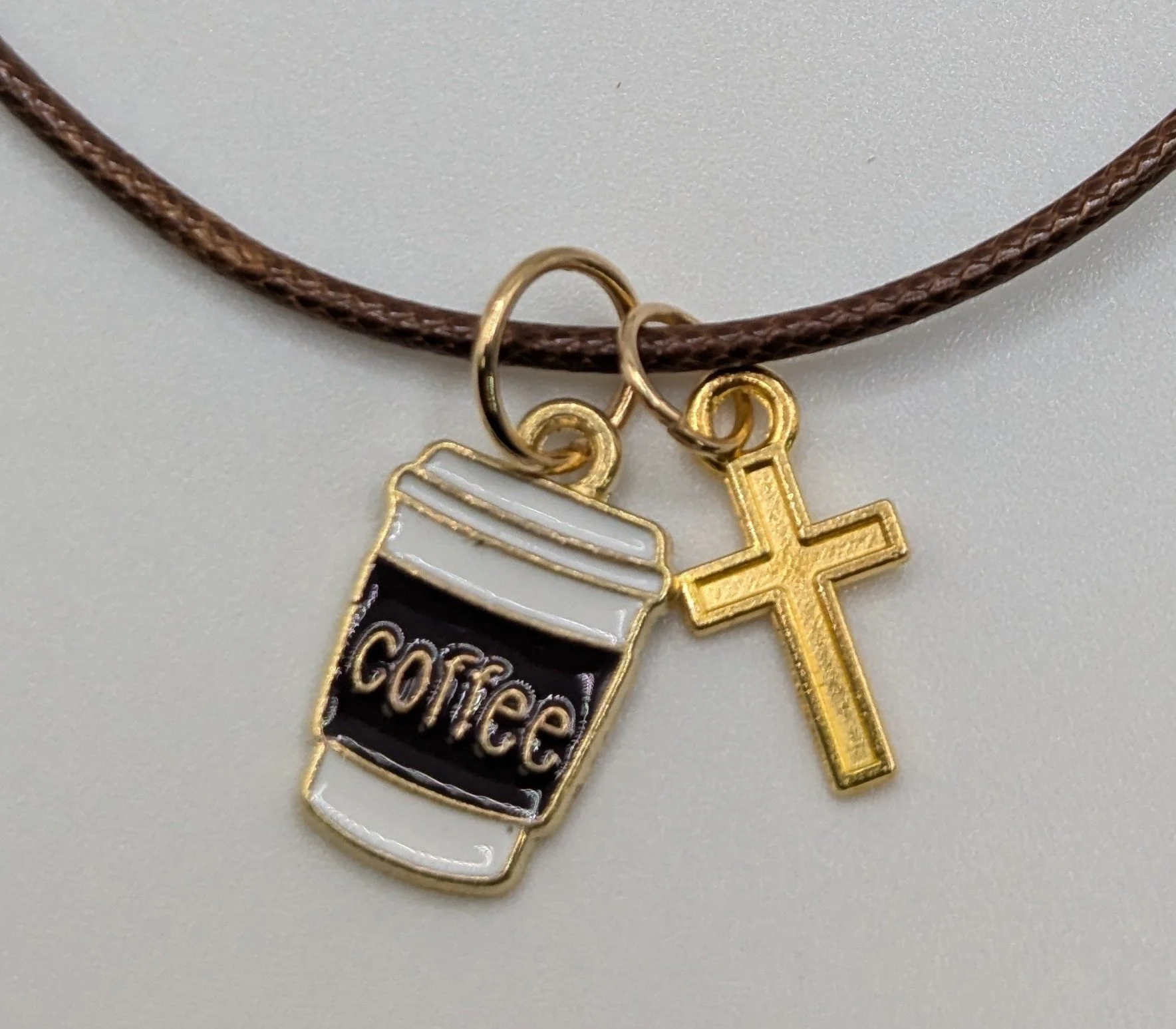 coffee and Jesus on brown cord.jpg