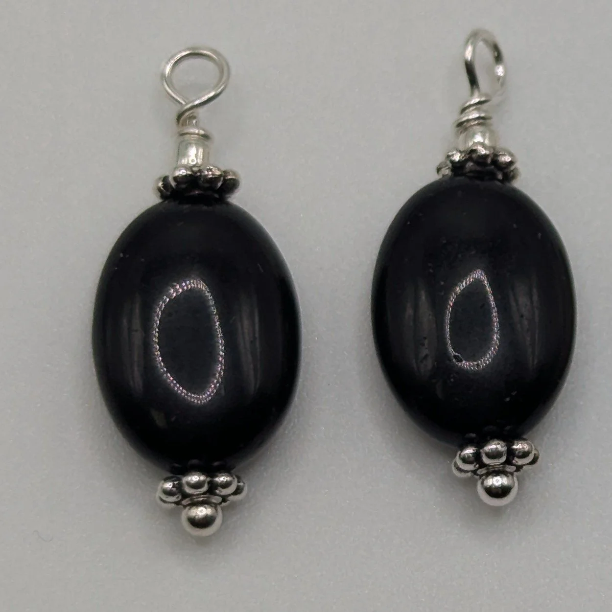 Black Stone Oval Dangles- Embrace Your Season Collection
