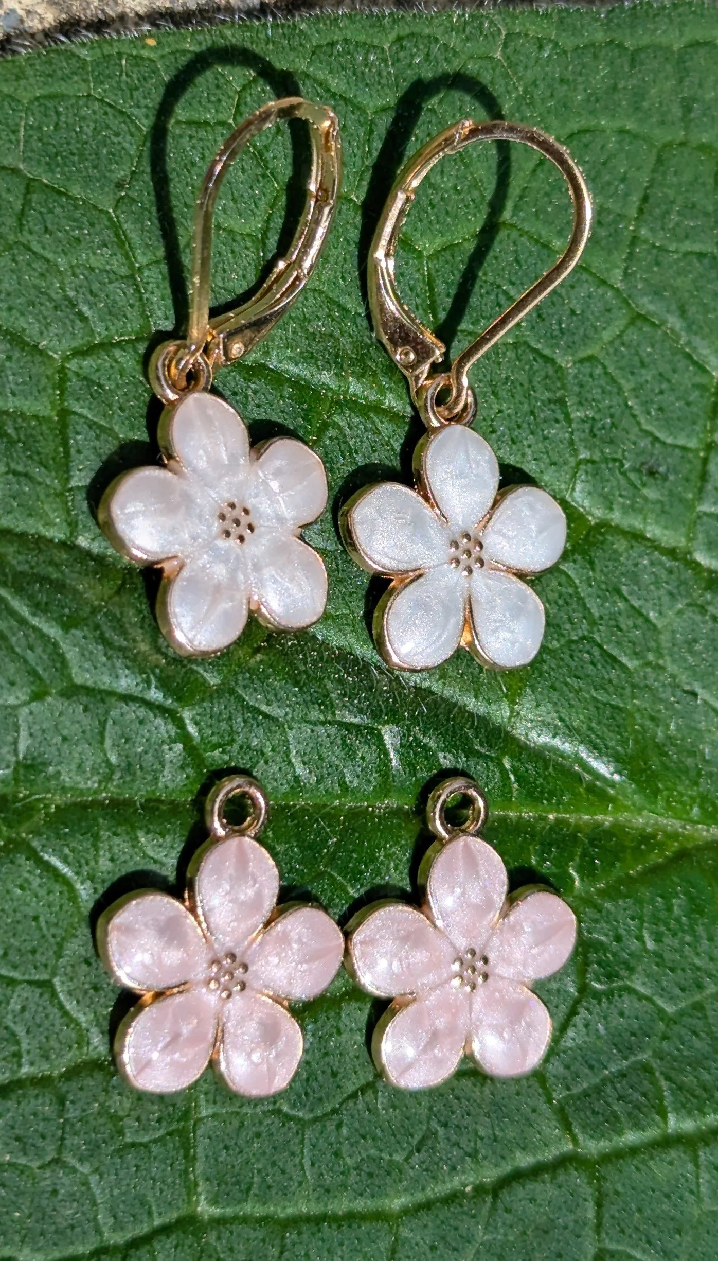 white cherry blossom earrings with pink charms.jpg
