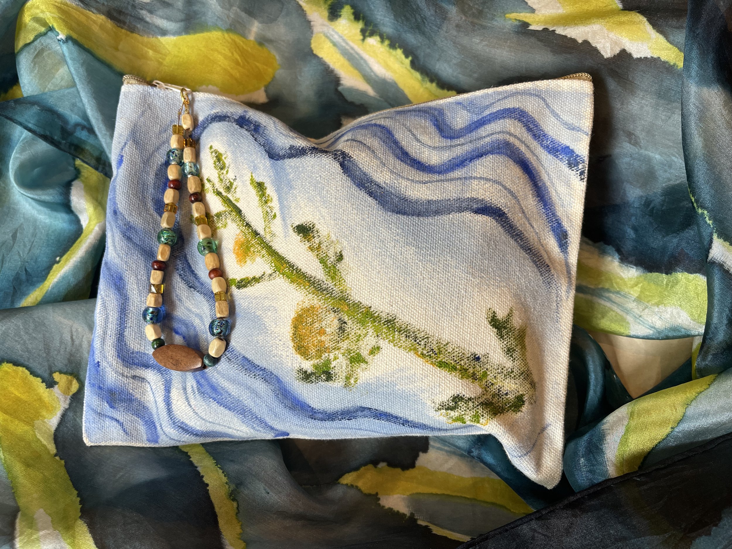 Original Silk and Canvas Purse Set 13