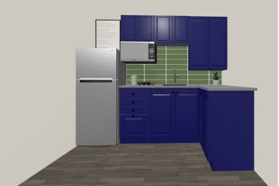 Coming soon! A kitchenette for our client&rsquo;s new office space..we were inspired by our client&rsquo;s logo while creating the color palette✨ Stay tuned for more updates!

#astadesigngroup #designnj #commercialdesign #commercialconstruction #offi