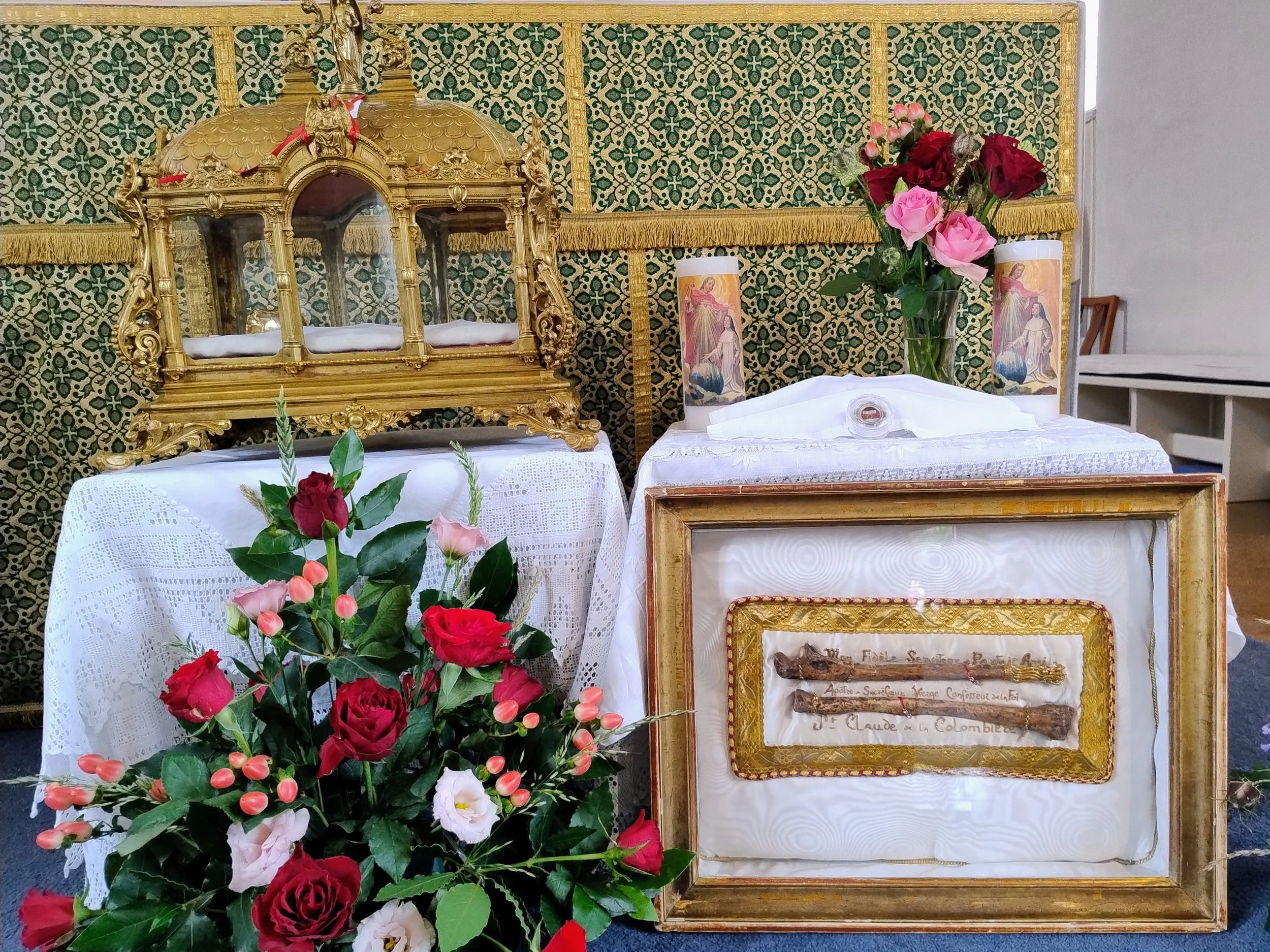 Relics on display at the Shrine