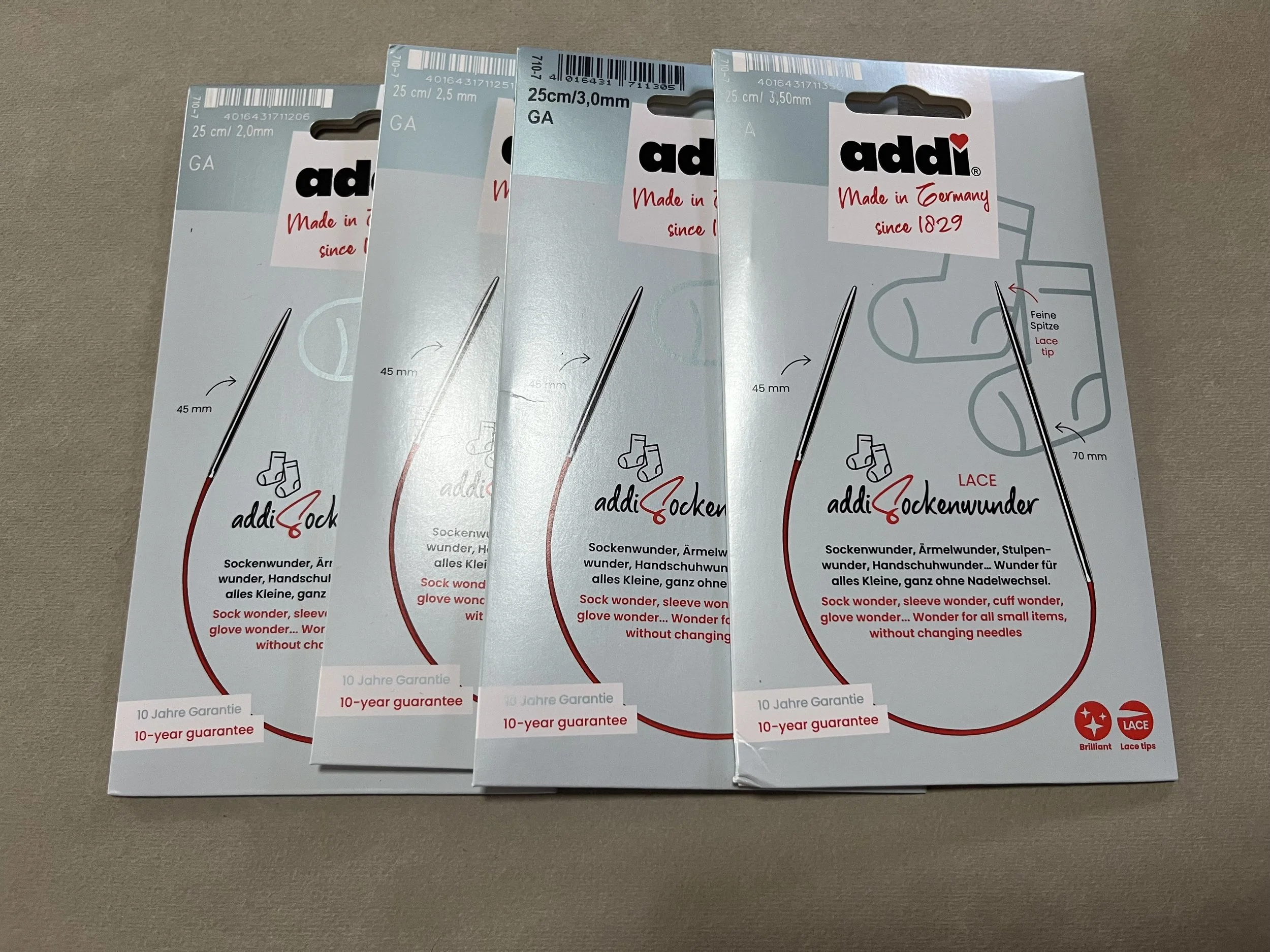 Addi rondbreinaalden  lace 25 cm voor sokken/Aiguilles à tricoter circulaires Addi 25 cm pour chaussettes