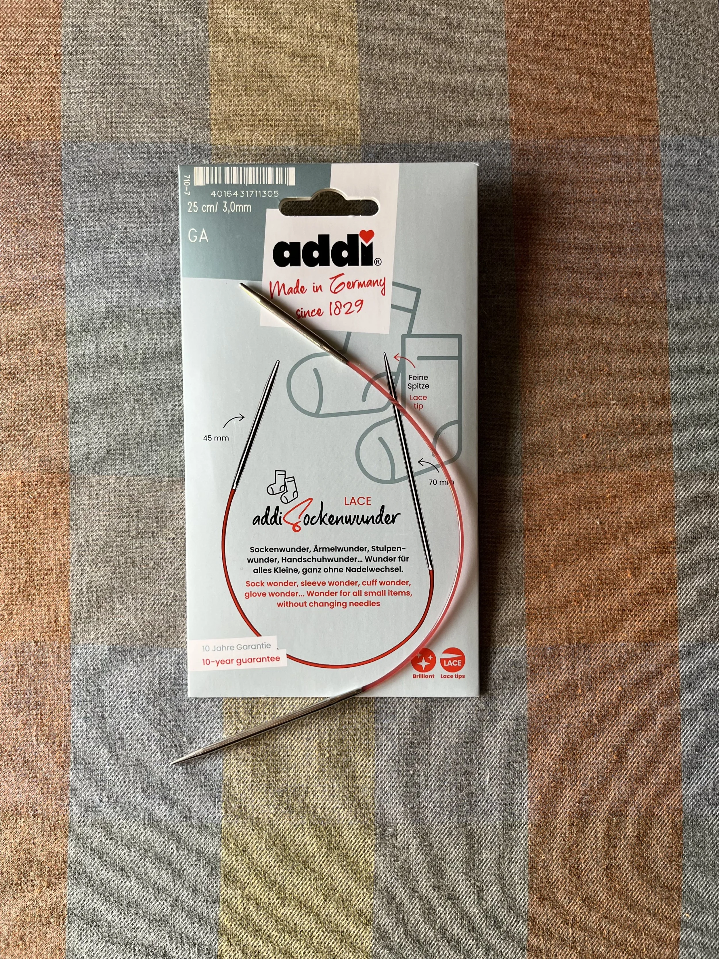 Addi Sockenwunder 25 cm/3,0 mm -Aiguille à tricoter circulaire Addi lace 25 cm /3,0 mm