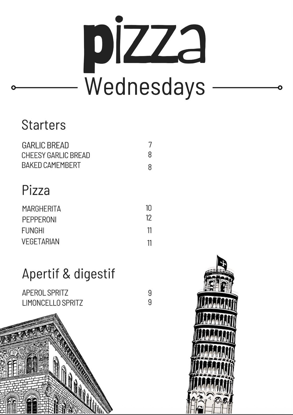 Pizza night Wednesday