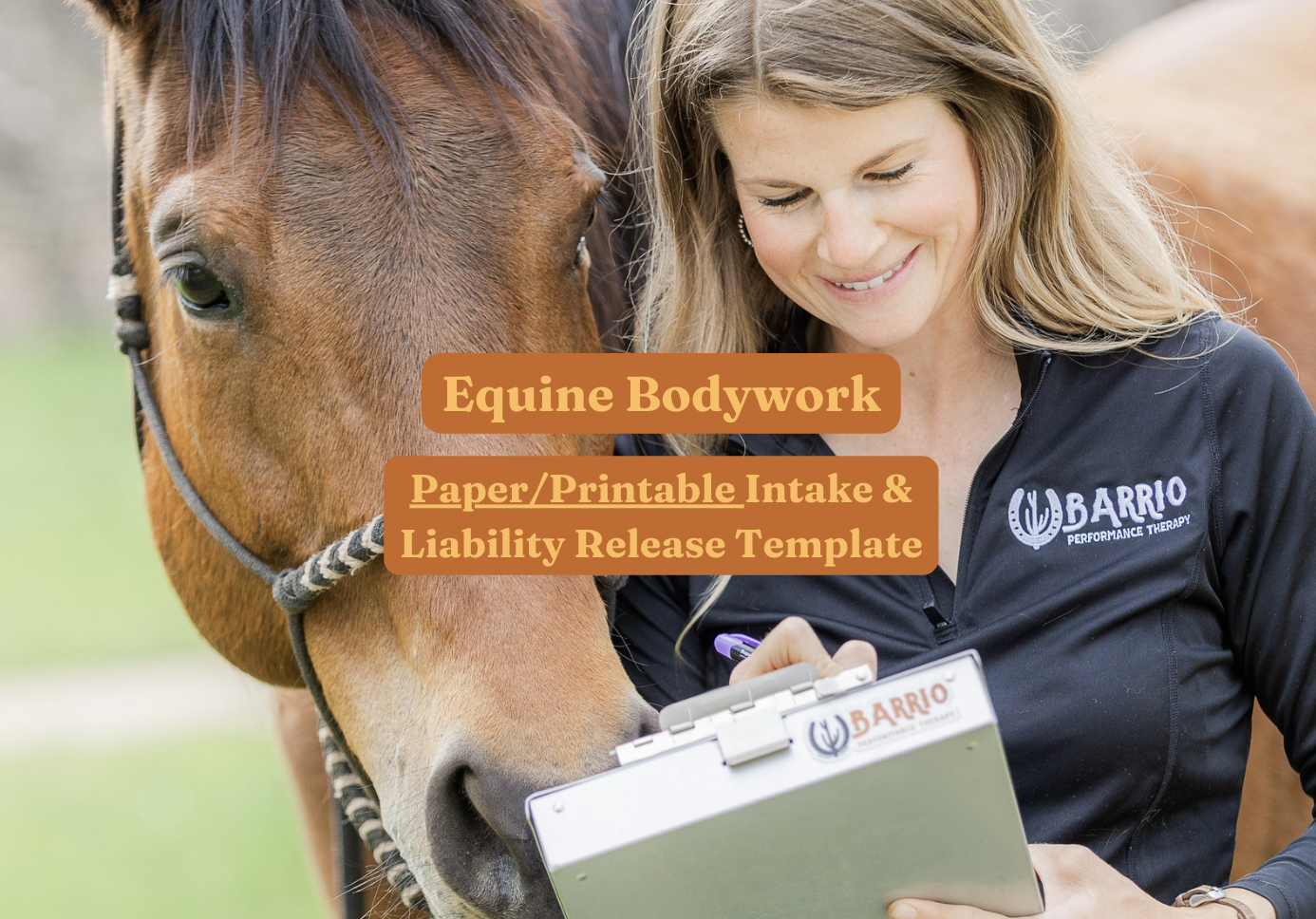 Paper/Printable Equine Bodyworker Intake Form & Liability Release Template
