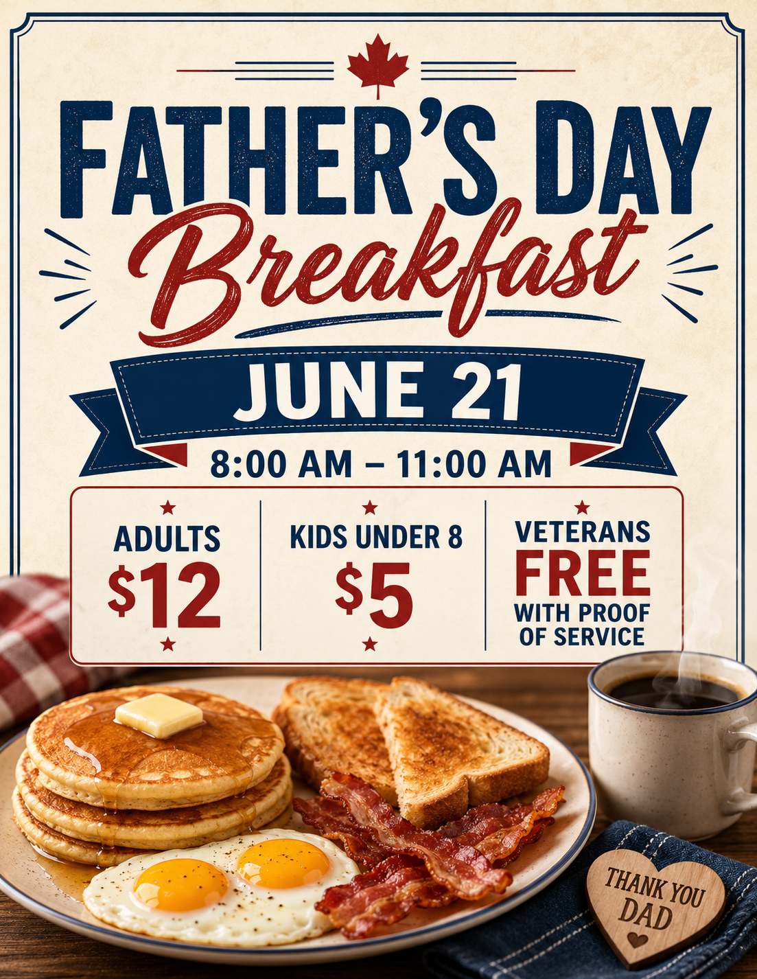Father’s Day Breakfast at the Legion. 