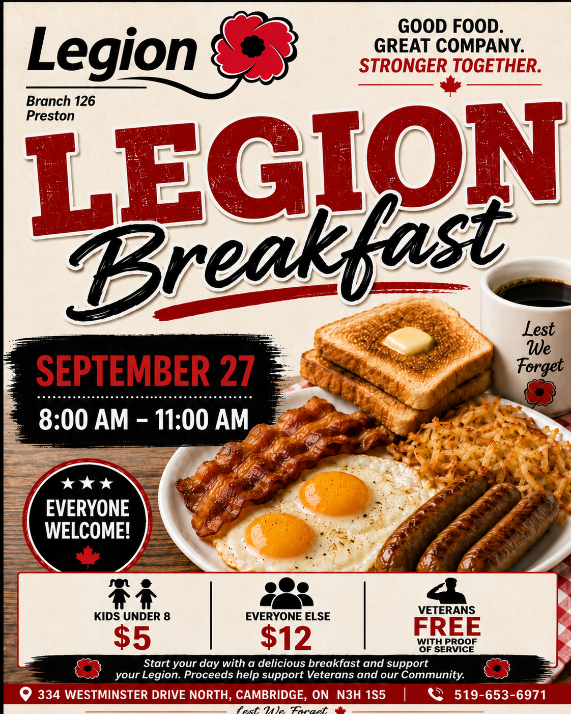 BREAKFAST AT THE LEGION