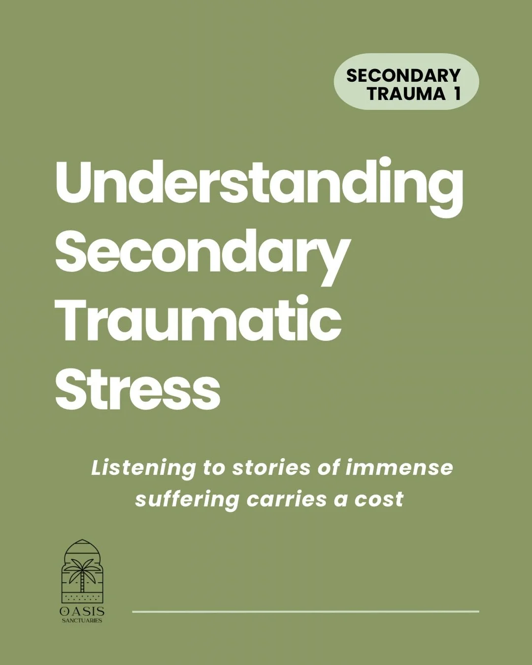 Secondary Trauma (in simple terms):

Secondary trauma happens when you are deeply affected by the pain, trauma, or suffering of others. It is common among caregivers, counselors, missionaries, healthcare workers, aid workers, pastors, and even close 