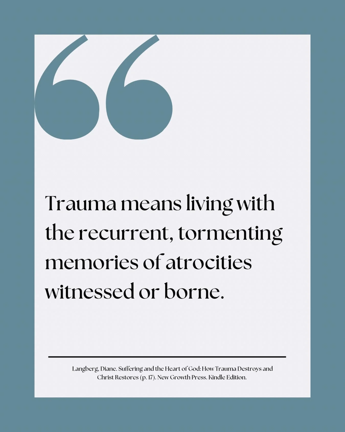 Quote

Trauma is not just about what happened. It is also about what keeps happening inside us afterward.

Painful memories can return again and again through our thoughts, emotions, reactions, and even our bodies. For many people serving others, lea