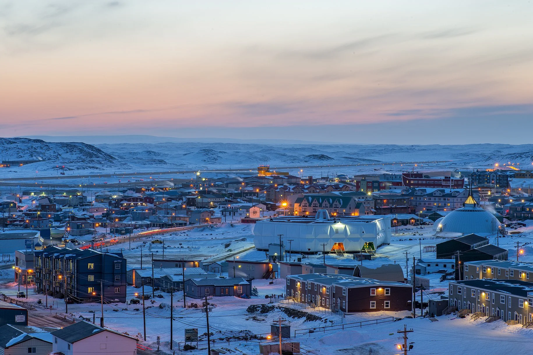 Iqaluit airport construction, Nunavut, Canada, for Bouygues Building Canada