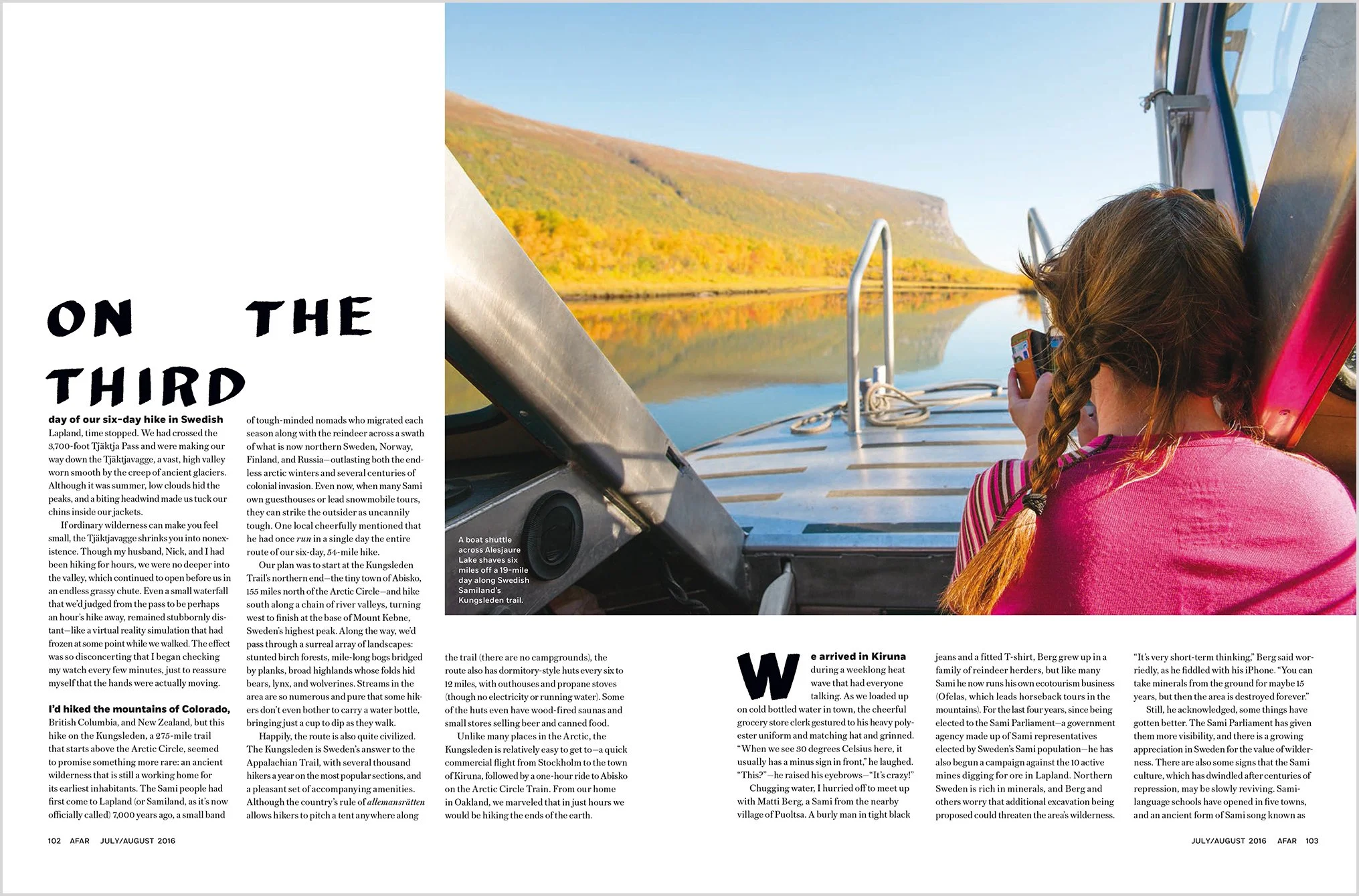 The Kungsleden trail, swedish Lapland, for AFAR