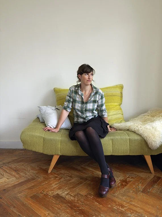 Designer Christine Hoegner in her apartment in Belgium, for DWELL