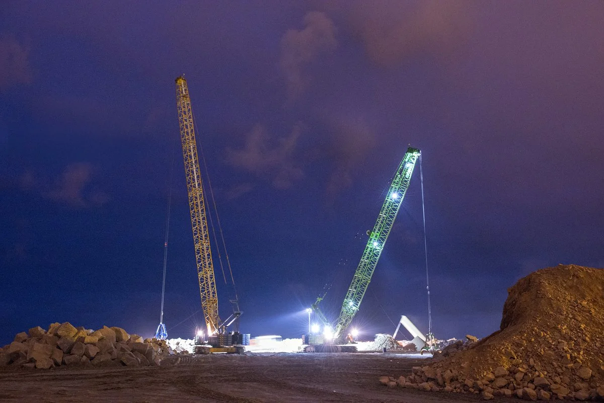 Cherbourg port construction site, France, Bouygues Travaux Publics