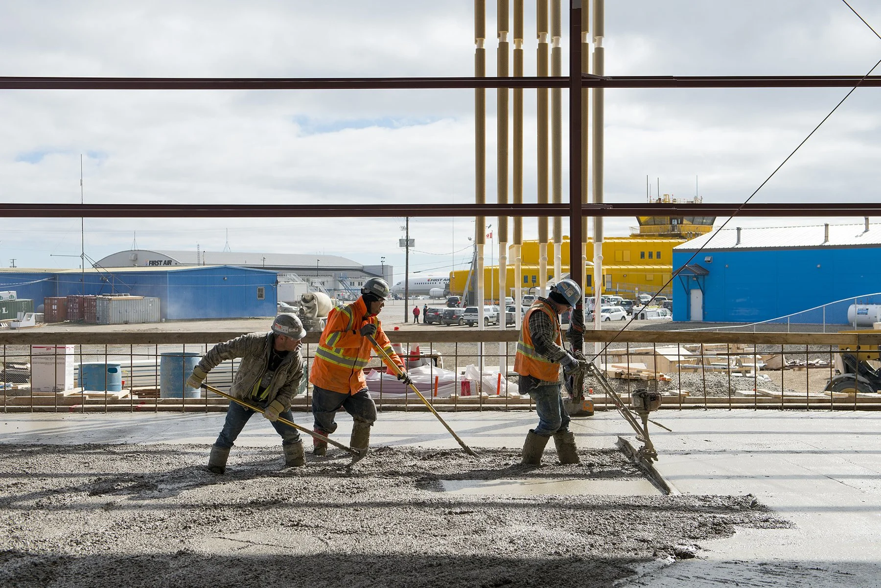 Iqaluit airport construction, Nunavut, Canada, for Bouygues Building Canada