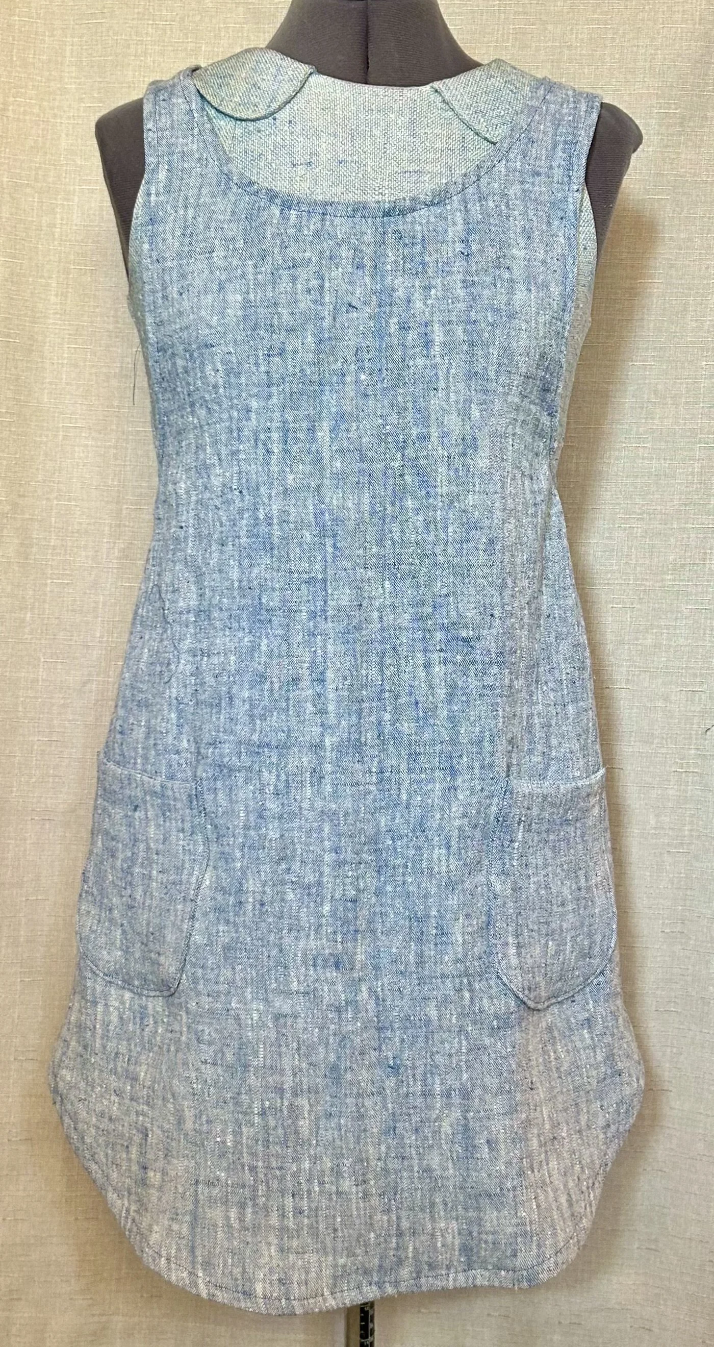 Linen Cross-Back Apron: So Blue