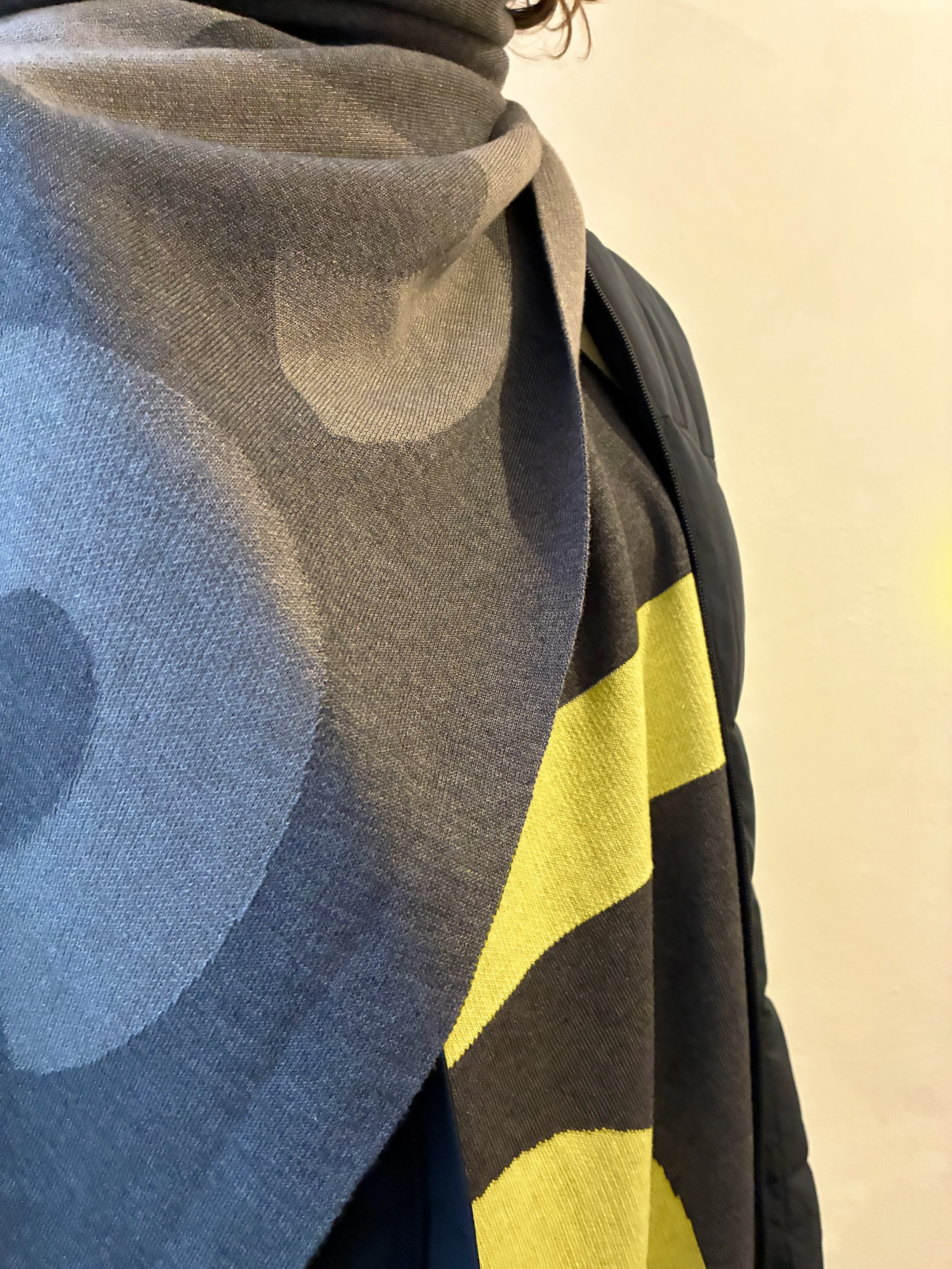 Arlanda express uniform with scarfs with legendary grey and yellow big lettering concept.