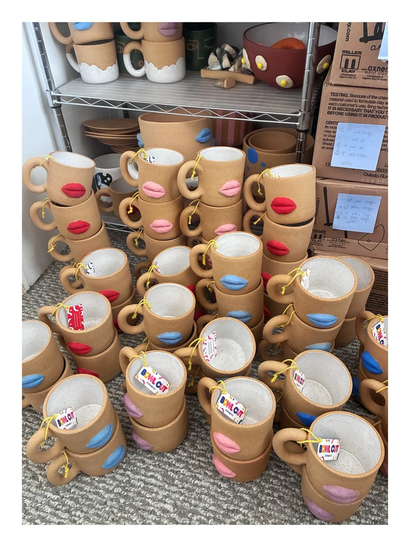 I&rsquo;ve been busy for the past couple months! In addition to these mugs I&rsquo;ve also packed up about 70 planters + 70 plates. I&rsquo;m excited to get these out of my tiny apartment so I can have space to do the splits (I can&rsquo;t do the spl