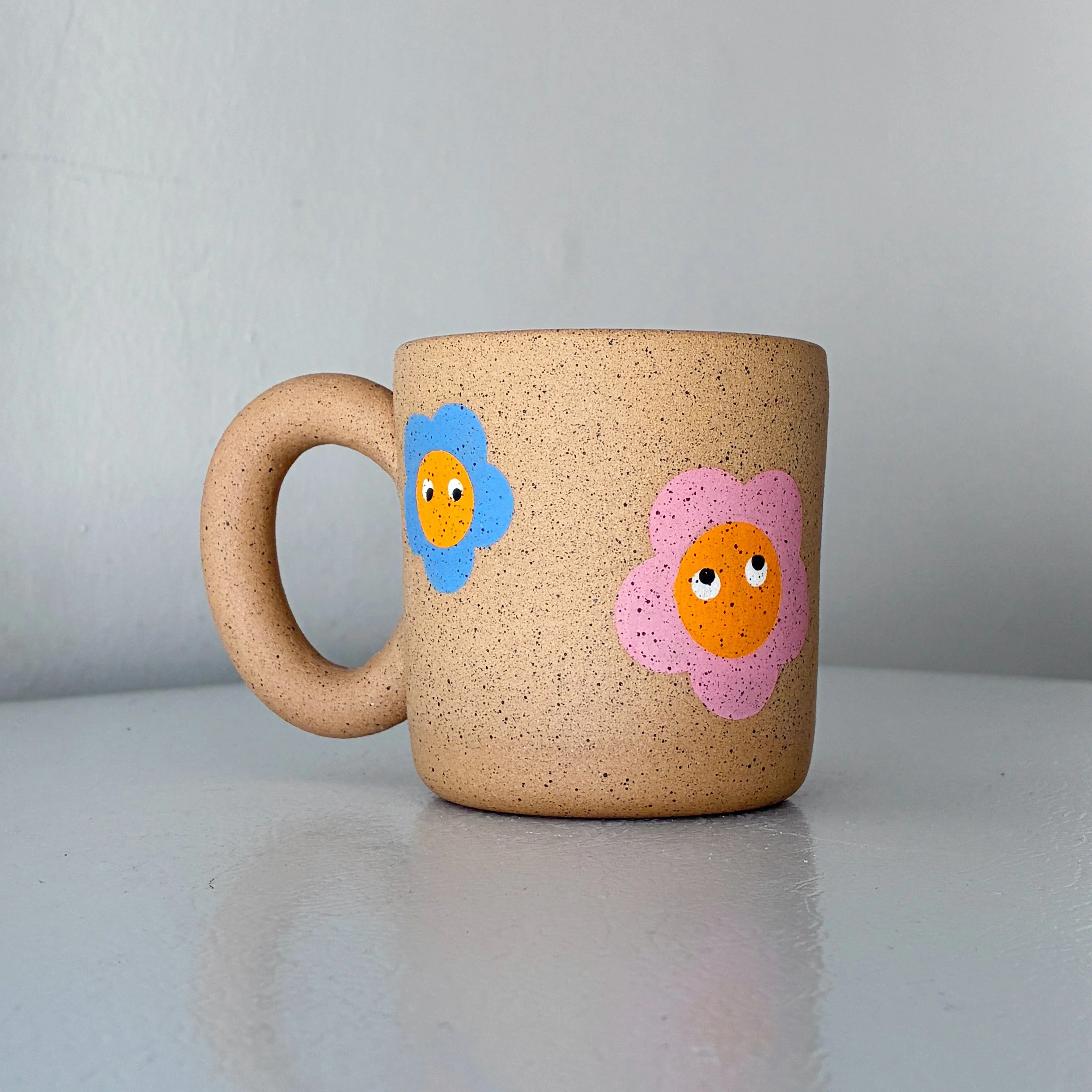 Blue & Pink Flower Mug