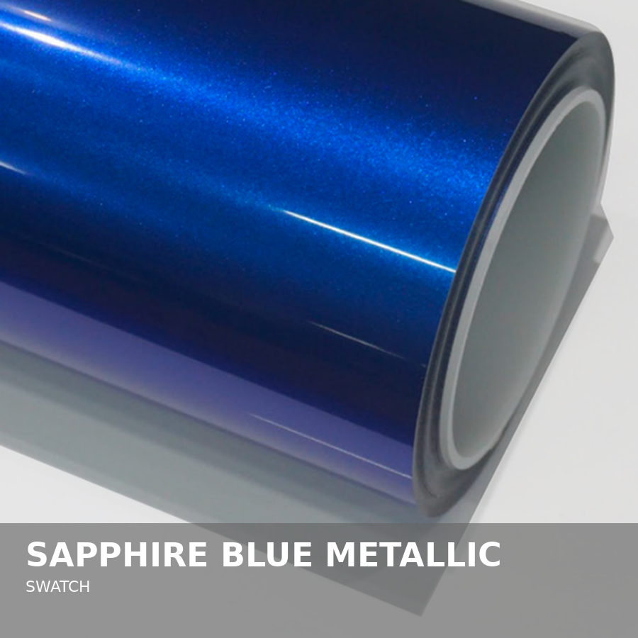 Sapphire blue metallic vinyl swatch roll