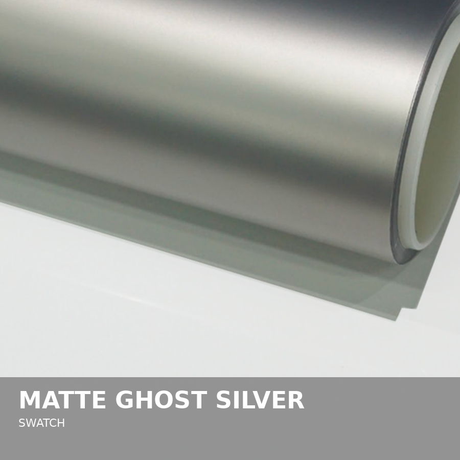 A swatch of matte ghost silver color on a cylindrical sample