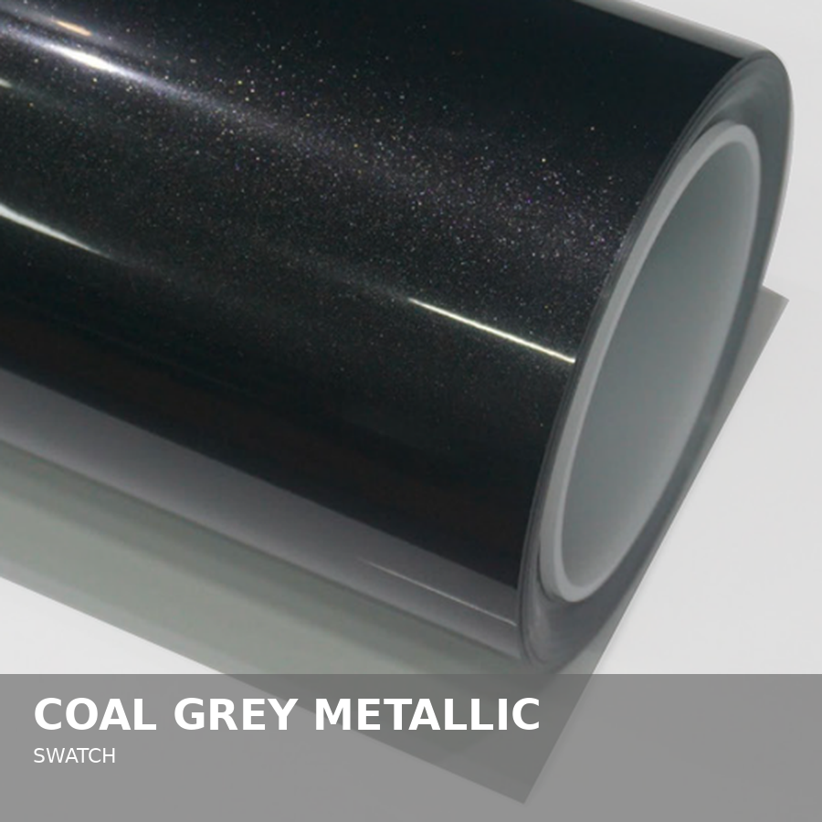 A roll of Spanish metallic coal grey wallpaper with a shimmery, glittery finish.