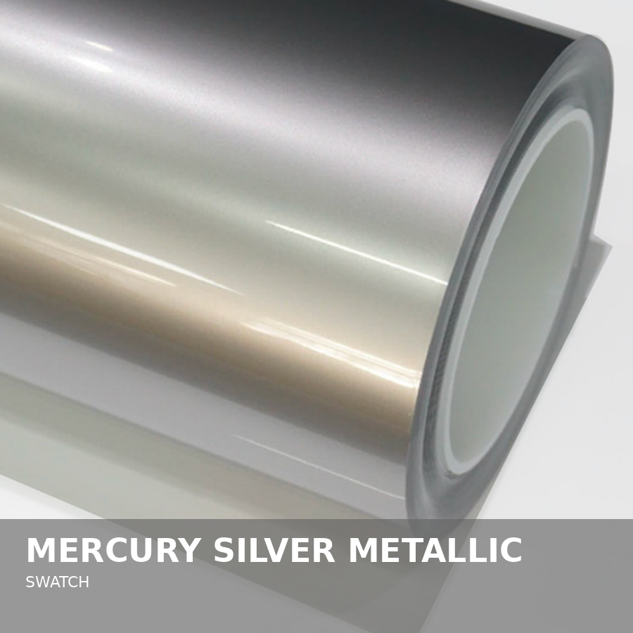 A rolled sheet of Mercury Silver Metallic swatch paper or material