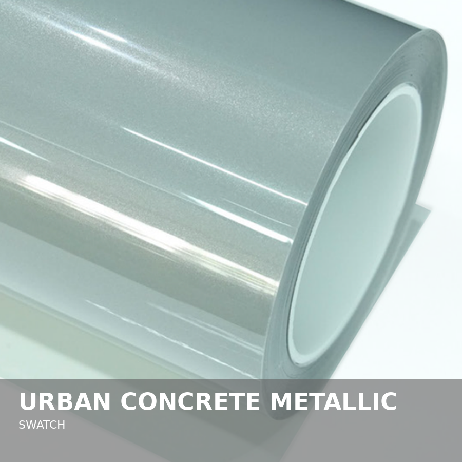A roll of metallic gray vinyl or adhesive film.