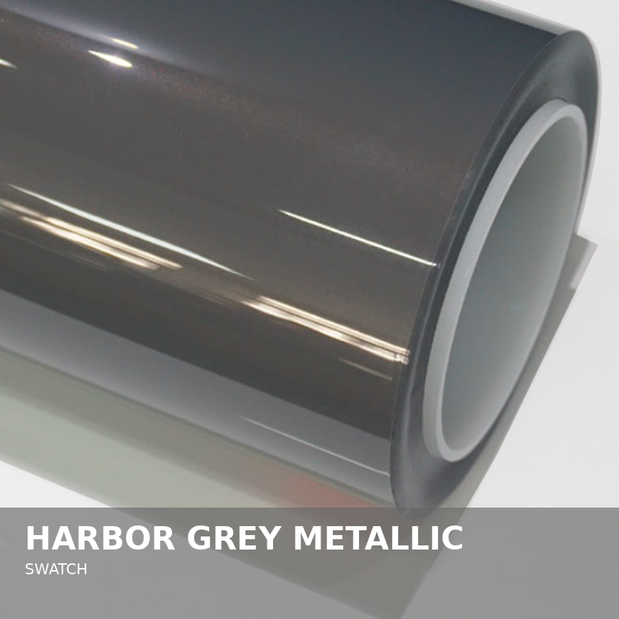 A swatch of Harbor Grey Metallic color.