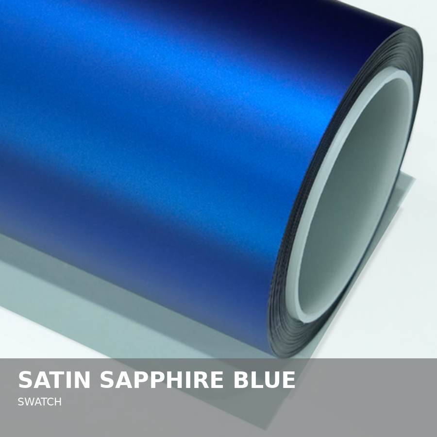 A roll of satin sapphire blue craft or adhesive vinyl film.